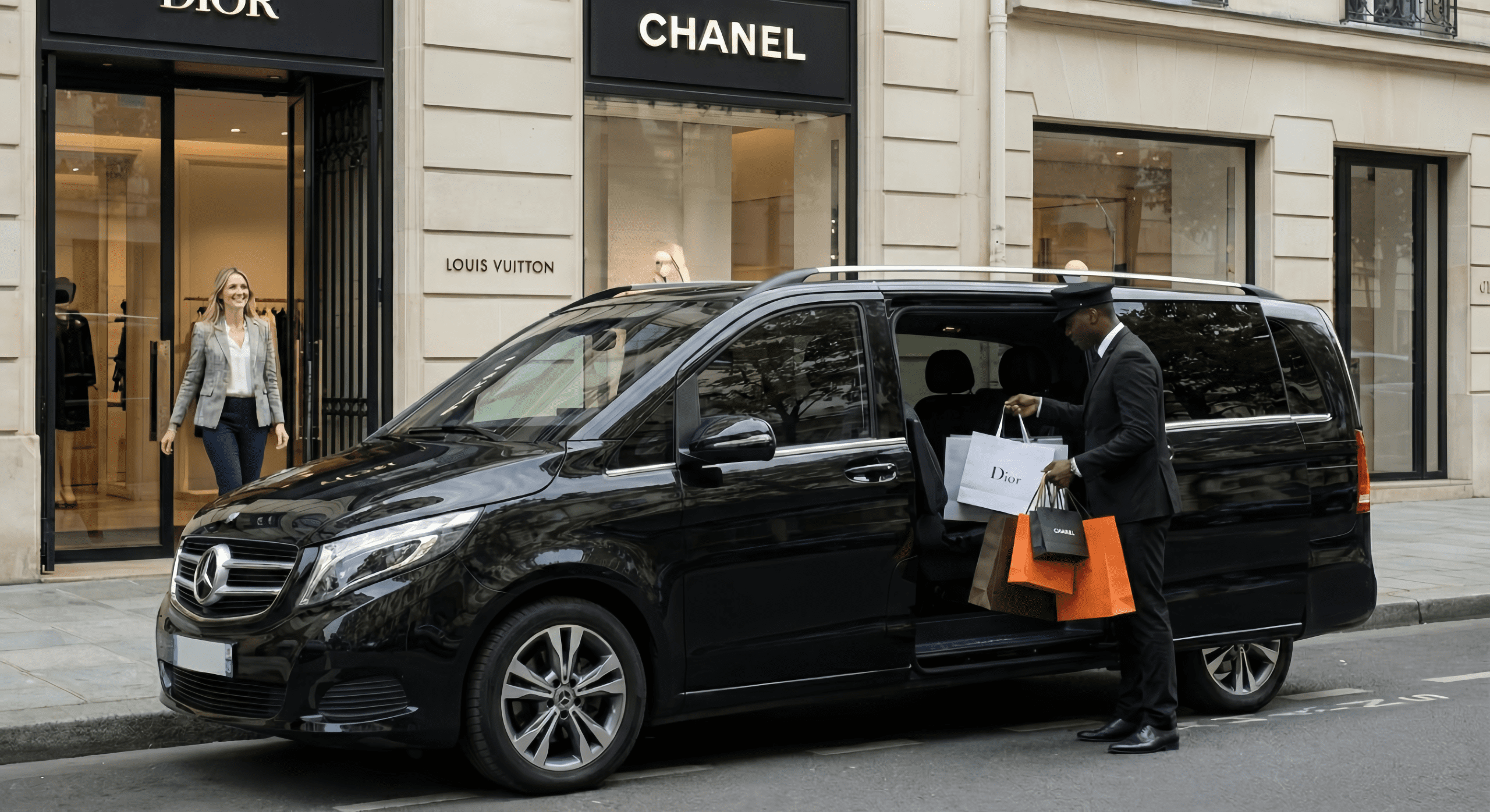 Shopping luxe Paris avec chauffeur privé